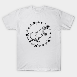 Floral Hippo T-Shirt